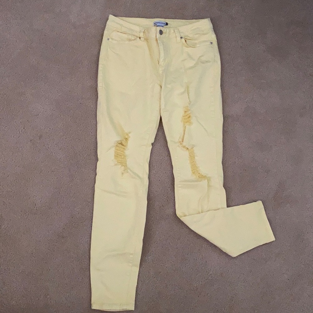 Revamped Yellow Distressed Jeans
